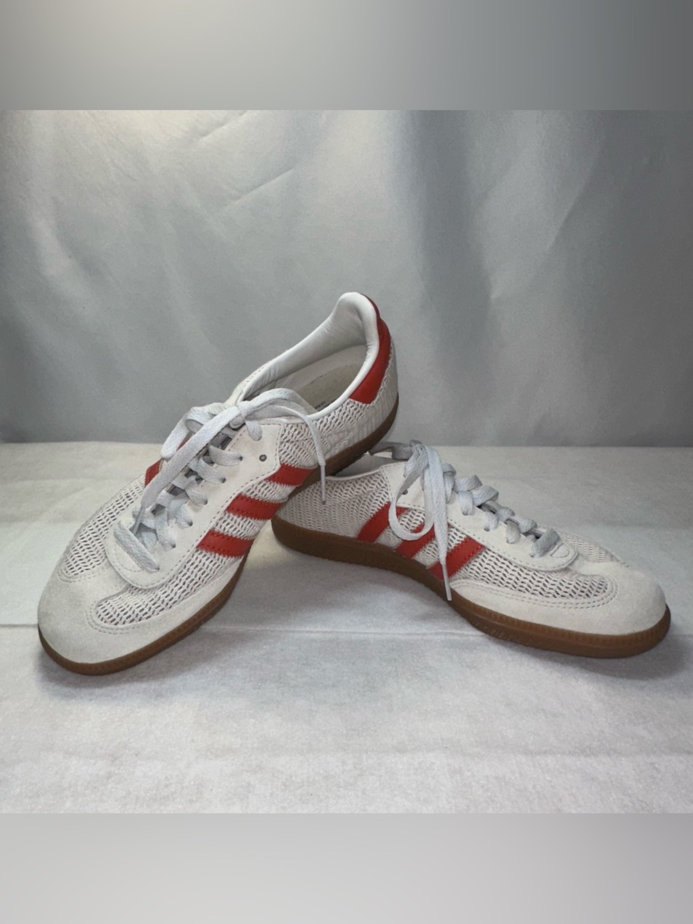 Adidas Originals Men's Samba OG Crystal White Preloved Red Mens 6.5 Womens 7.5